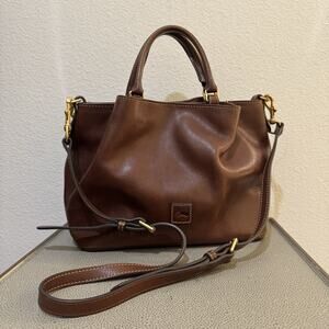 Dooney & Bourke Florentine Brenna Satchel Handbag 8L0946 Chestnut Leather
